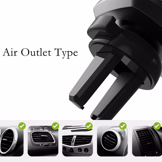 Soporte universal para teléfono Soporte para teléfono móvil con soporte para salida de aire de coche por gravedad