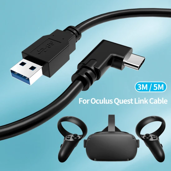 Carga de alta velocidad 60W Pd 5gbps 5m USB 3,2 Gen1 tipo C Cable de enlace para auriculares Vr Cable para Meta Oculus Quest PRO